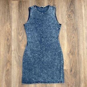 La Classe Couture Cotton Denim-like Sleeveless Dress